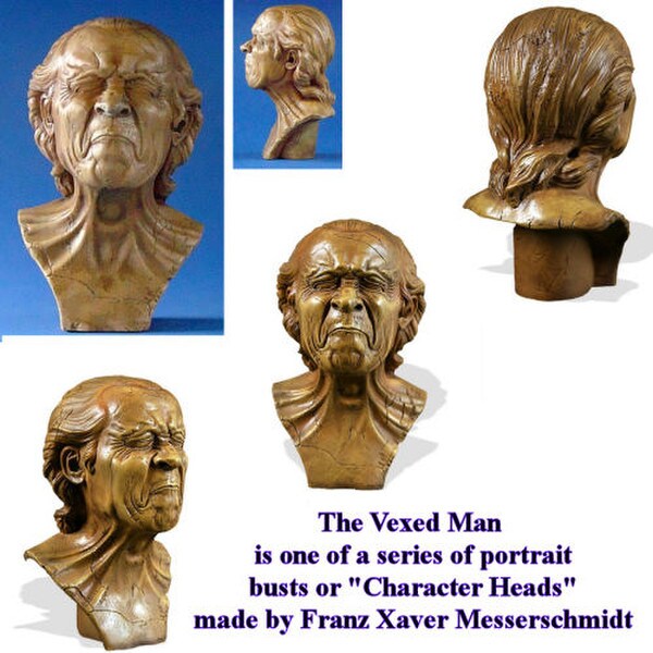 View Vexed Man Caricature Study by Messerschmidt Statues Character Heads